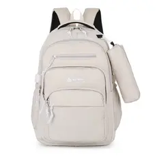 Mochila Escolar Com Estojo De Grande Capacidade Para Estudante Feminina Masculino Nylon Impermeavel Marca Multineos