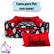 Cama para Cachorro Cama Pet - Casinha de cachorro Luxo com Nome P , M , G Várias Cores