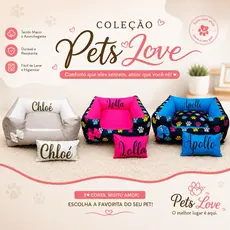 Cama para Pet Personalizado com NOME e travesseiro Caminha Pet Casinha Pet