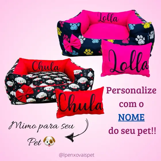 Cama para Pet Cama para cachorro Luxo Personalizado com nome do Pet com Zíper