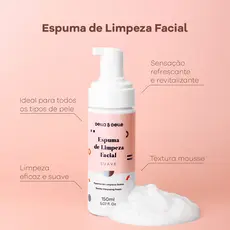 Mousse Espuma De Limpeza Facial Suave Della E Delle 150ml