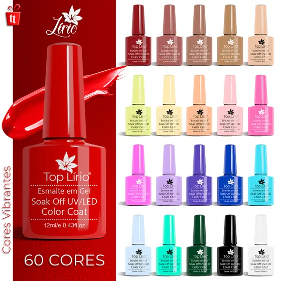 Kit 5 Esmalte de Unha em Gel para Unhas Postiças e Naturais Manicure Profissional