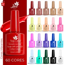 Kit 5 Esmalte de Unha em Gel para Unhas Postiças e Naturais Manicure Profissional