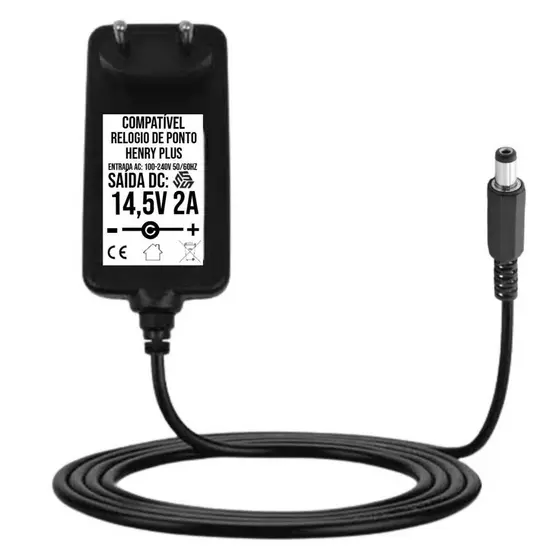 Fonte 14,5v 2a Compatível Relógio De Ponto Henry Plus