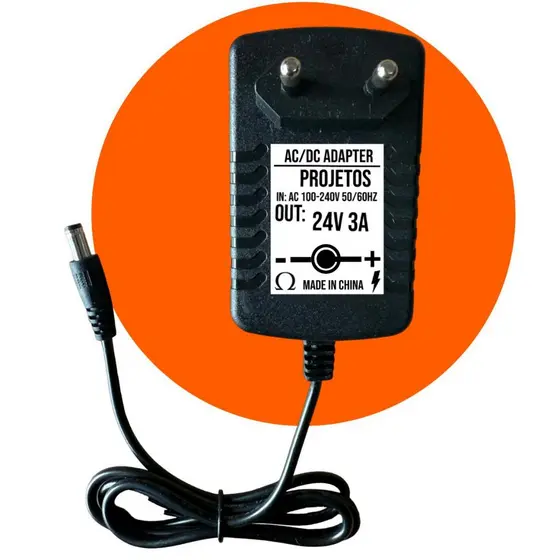 Fonte De Alimentação 24v 3a Bivolt 110-240v Plug P4 Em 24v