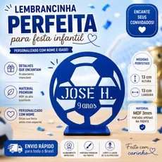 Kit com 10 Centros de Mesa Bola de Futebol em MDF Personalizado