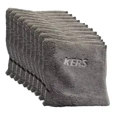 Kit 10 Flanelas de Microfibra 40x40cm 360gsm Cinza Dual Loop Kers