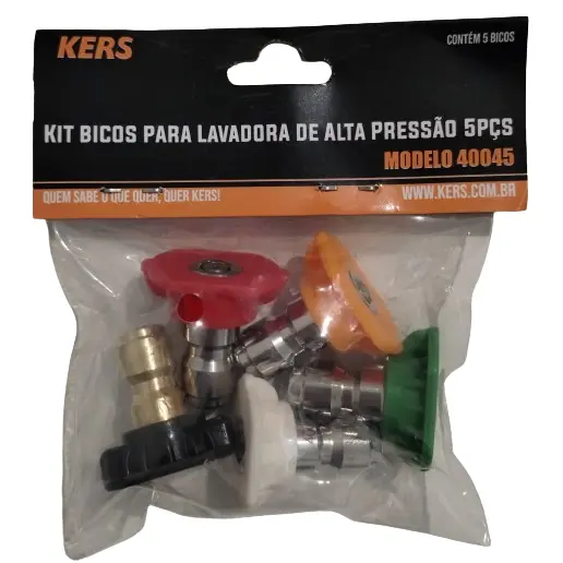 Kit 5 Bicos Kers para Lavadora de Alta Pressão com Engate Rápido