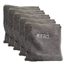 Kit 5 Flanelas de Microfibra 40x40cm 360gsm Cinza Dual Loop Kers
