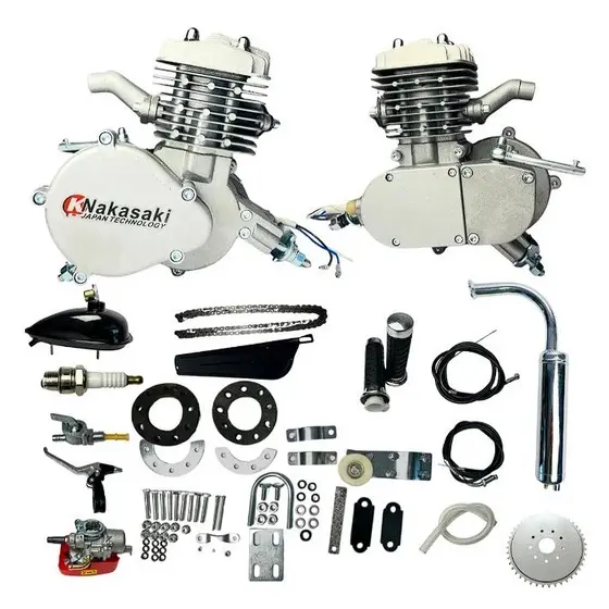 Kit Motor Completo Legitimo Para Bicicleta Motorizada Gasolina 80cc 2T NAKASAKI