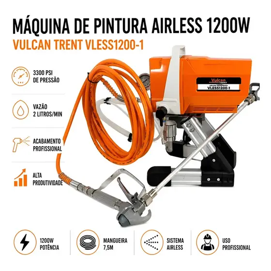 Máquina De Pintura 2,0l 1200w 127v Vulcan Trent Vless1200-1 Profissional