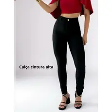 Calça Jeans Feminina Cintura Alta Skinny Com Lycra Confortável