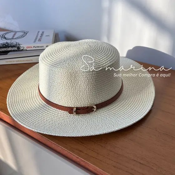 Chapéu Paris com Cinto e Fivela | Chapéu feminino moda verão, chapéu elegante, chapéu praia