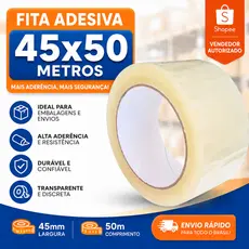 Fita Adesiva com 5 unidades Transparente 45mmx50m para Embalagens