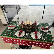 Toalha de Mesa Natalina Oxford 4, 6 ou 8 Lugares – Estampada Festiva, Durável e Elegante