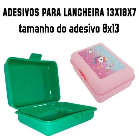 Adesivos personalizados para Lancheira 13x18x7 tamanho do adesivo 8x13