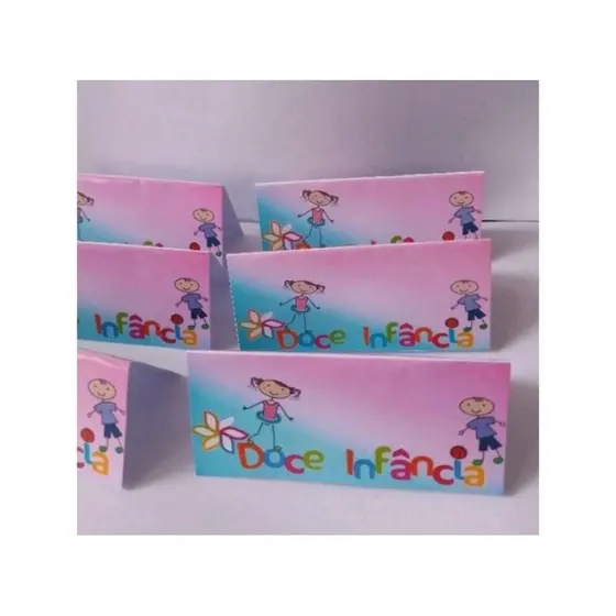 lapela/solapa personalizadas12x5 acompanha saquinho de celofane transparente