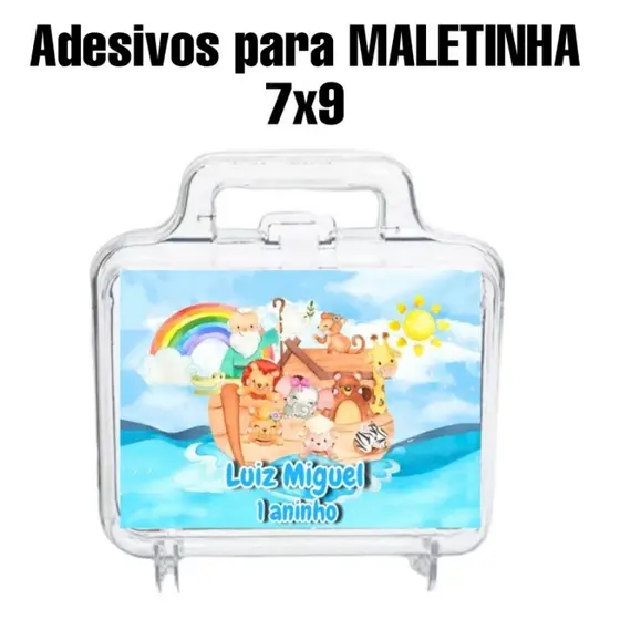 50 Adesivos para MALETINHA acrílica personalizados 7x10