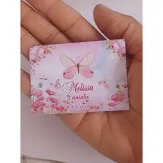 Adesivos para sacolinha surpresa pequena personalizados 7x10