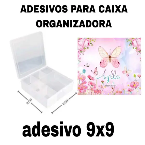 Adesivos personalizados para caixa organizadora11x11,tamanho do adesivo 9x9