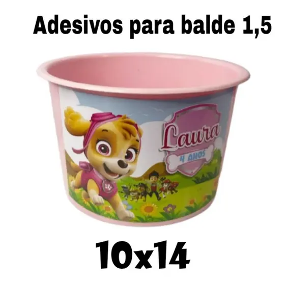 Adesivos para balde 1,5 personalizados 10x14