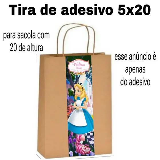 adesivos em tira para sacola com 20 cm de altura (personalizados)