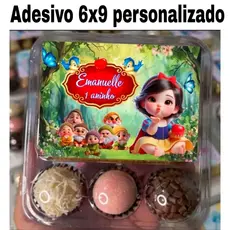 Adesivo personalizado 6x9 para marmitinha de bolo com porta doce