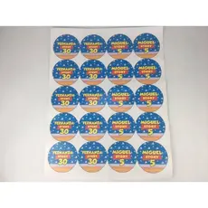 Adesivos 5x5 redondo folha inteira SEM CORTE ( CLIENTE PRECISA CORTAR 1 a 1) 20 adesivos na folha