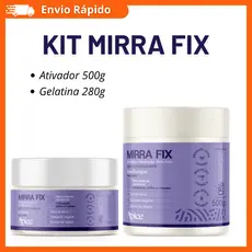 Kit Mirrafix Ativador e Gelatina Apice Cosméticos Cachos Modelador Hidratação Fixador