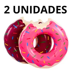 Kit 2 Bóia Inflável Donuts Rosquinha circular Grande 70 Praia Piscina Adulto Infantil Diversão Boiar -KS