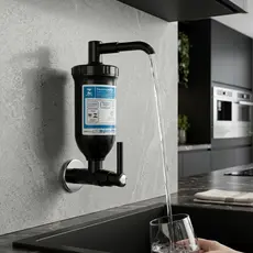 Torneira Filtro Bebedouro Parede Preta ABS 1/4 Volta Água Filtrada Cozinha Escola Escritório