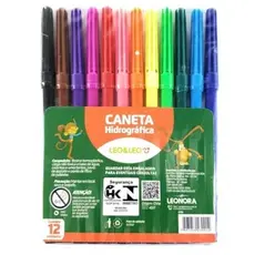 Canetinhas Coloridas Hidrográfica 12 Cores Leo & Leo