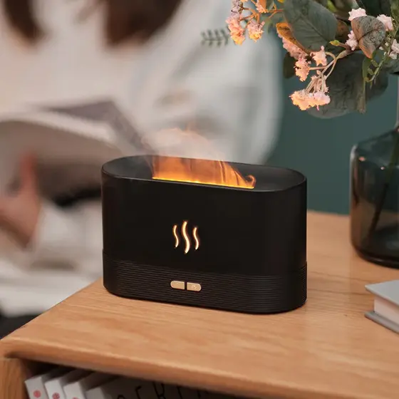 Chama Umidificador De Ar Difusor De Aroma Aromaterapia 200 Ml USB Ultrasonic Óleo Essencial Quarto Fragrância