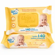 Lenço / toalhas umedecidas upa bebê com 140 unidades