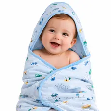 Toalha de Banho Bebê Felpuda Com Capuz Estampada 70Cm X 70Cm PAPI