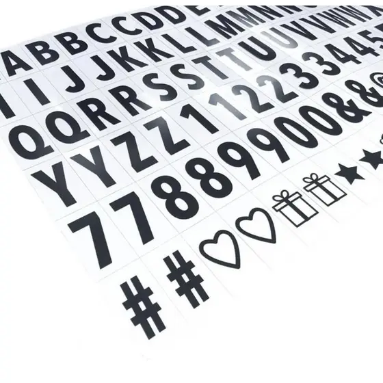 Letras Pretas Para Luminária Letreiro De Cinema Lightbox A4 e A5