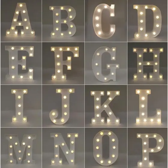 Letra Luminária Led 3d Decorativa Festa Dourada