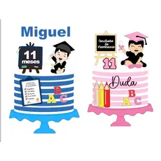 conclusão de mesversário Topo de bolo personalizado FORMATURA MESVERSÁRIO