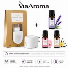 Aromatizador Difusor Elétrico Porcelana Original Via Aroma Aromaterapia Essência Inmetro - Bivolt - Escolha o Seu Modelo