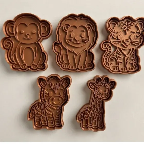 kit 5 cortador/marcador/molde tema Safari para biscoitos, pasta americana e outros forminha para biscoitos bolachas