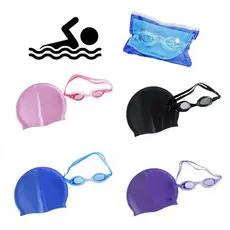 Kit Natação Óculos e Touca Infantil e Adulto piscina