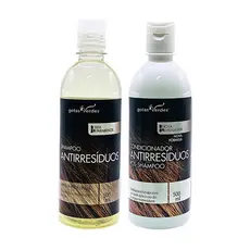 Kit Shampoo Condicionador Limpeza Profunda Antirresíduos Gotas Verdes 500ml