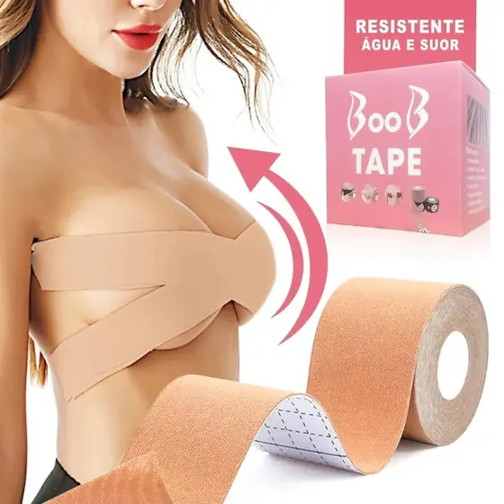 Sutiã Adesivo Levanta Seios Boob Tape Rolo 5 Metros
