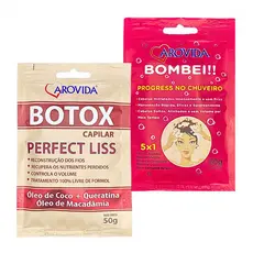 Kit 02 Sache Hidratação Capilar Progress Chuveiro E Botox