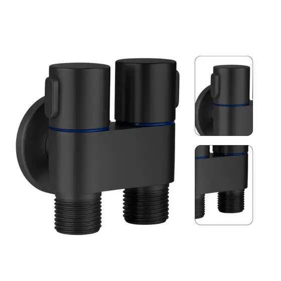 Registro Duplo Máquina De Lavar Ducha Higiênica Metal Preto