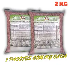 Fertilizante Cloreto Potássio Granulado 2kg Adubo 60% Kcl
