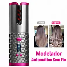 Modelador De Cachos Ferro Automático Sem Fio Com Bateria Recarregável Embutida Cerâmica