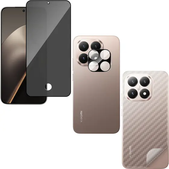 Película Vidro Privacidade + Película Câmera + Película Traseira P/  Xiaomi 15T 5g