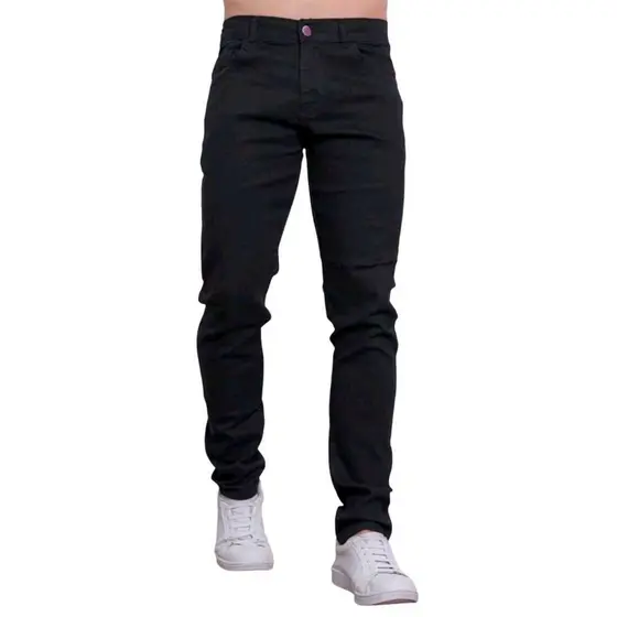 NOOBLEE Calça Masculina Jeans Preta Com Bolso