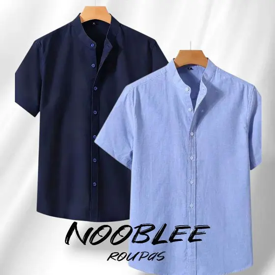 JIT 2 Camisa Gola Padre FINO VISCOLINHO Leve Fresco Masculina Manga Curta